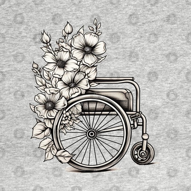 Floral Wheelchair Tattoo by Kary Pearson